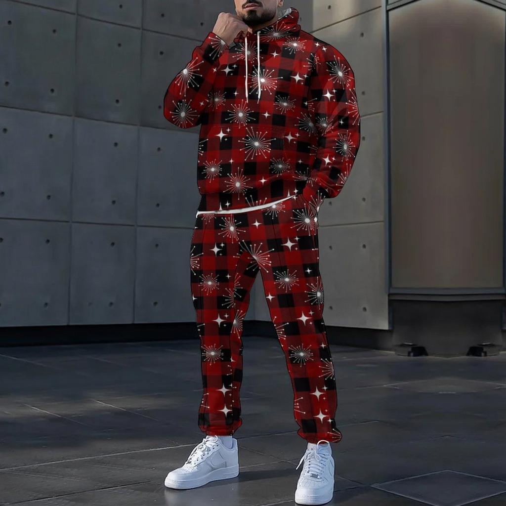 Christmas 3D Print Autumn Hoodies Pants Set Men's Sweatshirts Sweatpants Street Sportwear Two Piece Suits Tracksuit Man Clothing