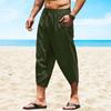 Mens Polyester Cotton Shorts 3/4 Summer Baggy Sweatshorts Trousers Solid Men Hip Hop Loose Long Streetwear Pants 2XL