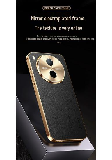 Vivo Y600Pro Lychee Pattern Phone Case with Alloy Lens Protection V2561A