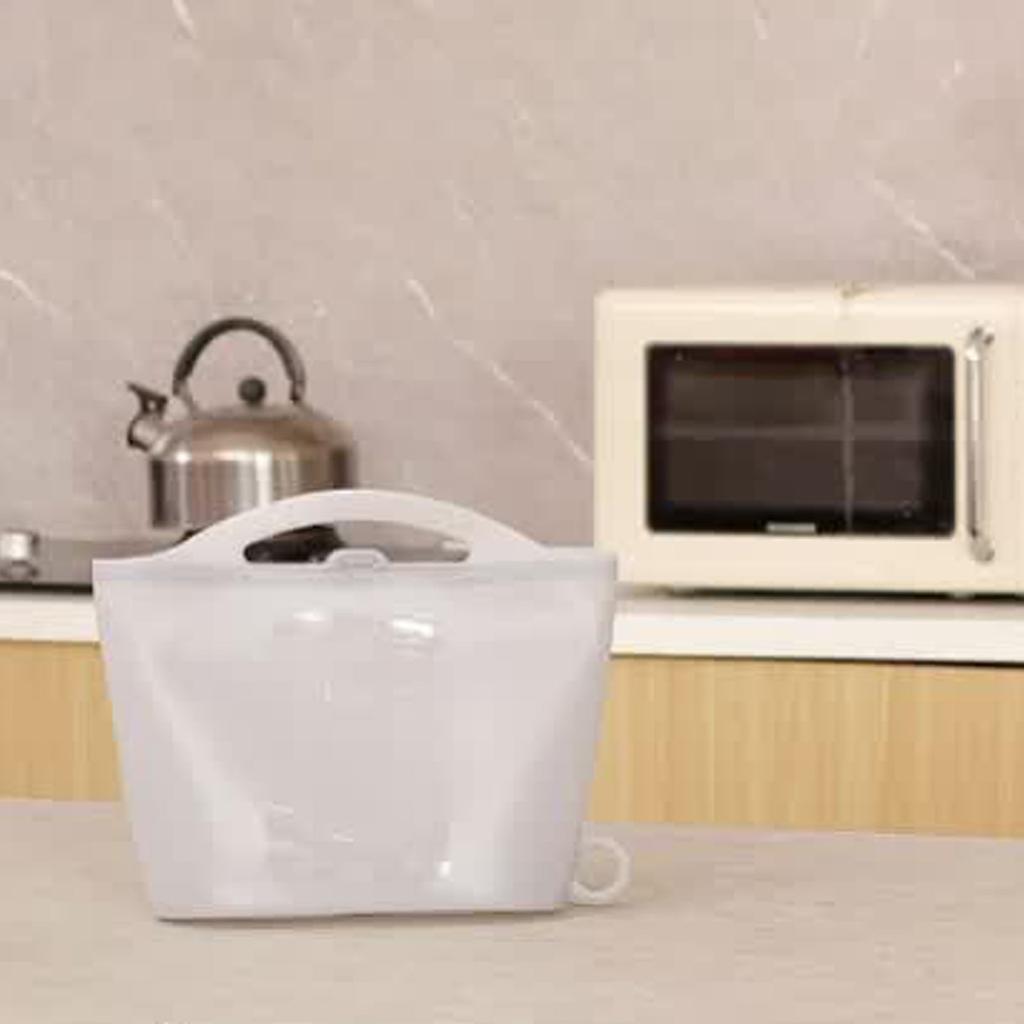 Silicone Food Storage Bag 1200ml Reusable Freezer Safe Sealable Pouch for Kitchen Refrigerator and Microwave Use
