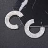 Leopard Print Resin Personalized Earrings with C-shaped Opening, Fashionable and Classic Earrings