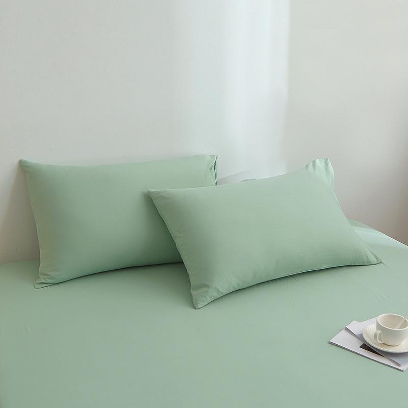 Set of 2 Washed Cotton Pillowcases (48x74cm) - Solid Color 48x74cm
