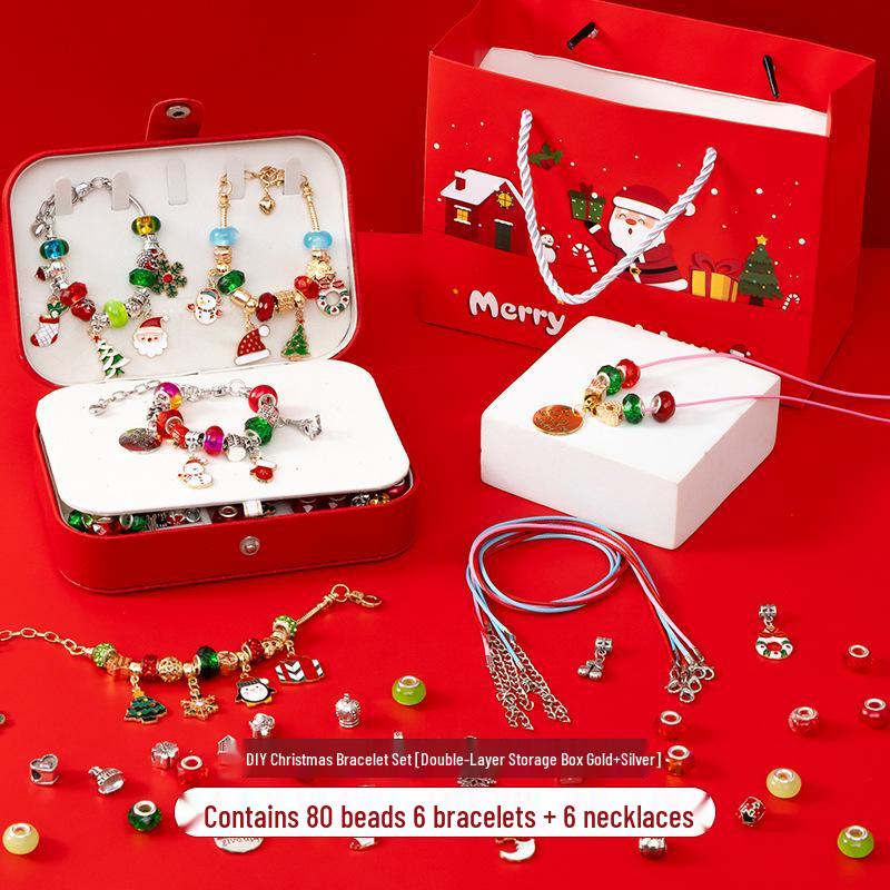 Girls' DIY Handmade Glass Bracelet Jewelry Gift Box for Birthdays & Christmas