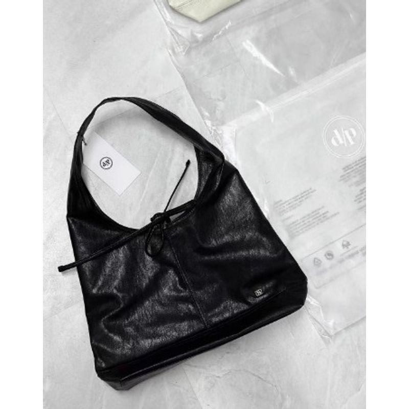

South korea Depound Bag New Lazy Loose Feeling Hobo Bag Large Capacity Tote Bag Underarm Bag Shoulder Bag Black-small size [original]]