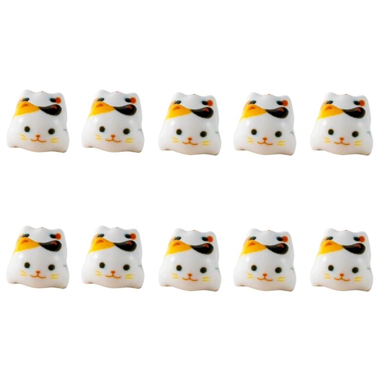 10pcs Handmade Jewelry Supplies Wealth Cats Beads for DIY Bracelets Earrings and Necklaces Beads for Crafting