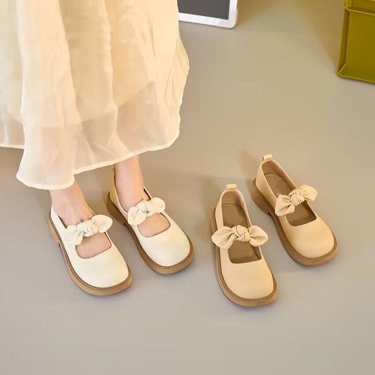 Bow Mary Jane Spring and Summer New Soft Bottom Round Head Shallow Mouth French Casual Single Shoes Fairy