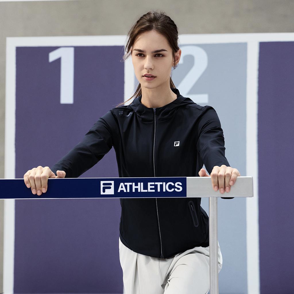 FILA Athletics Fitness Breathable Quick-Dry Ultra-Light Lightweight Casual Hooded Jacket Women jackets Dark-Blue A11W431505F-NV