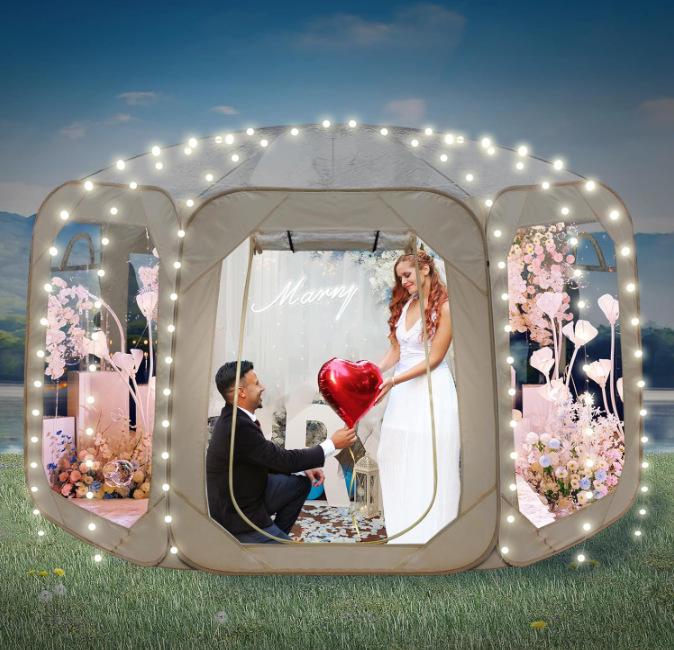 Outdoor Mosquito Repellent Six-Sided Mesh Tent: Quick-Open, Sun-Shading, Portable for Summer Camping