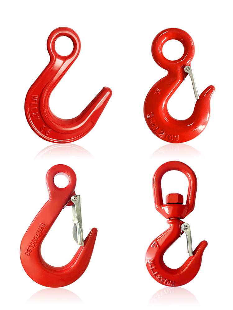 Swivel Hoist Hook with Anti-Release Buckle and Horn Design