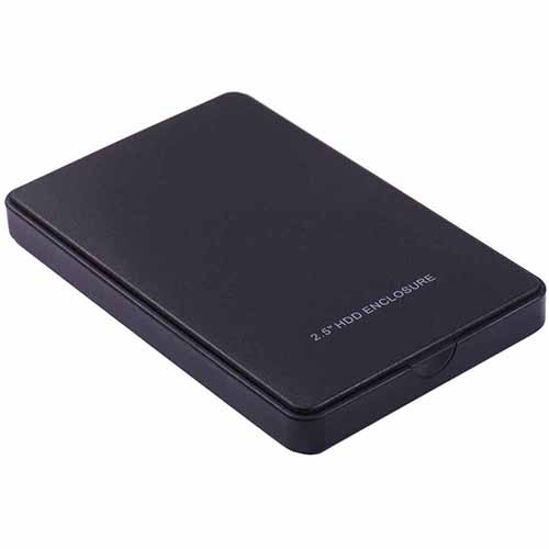Black USB 2.0 HDD Enclosure SSD Case for 2.5 Inch External SATA Hard Disk Drive for Up To 2TB SATA Interface Hard Drive Disk