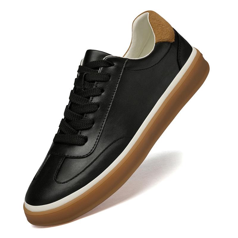 

Men s large size 45 leather little white shoes soft sole casual shoes men s foreign trade trend cowhide board shoes men s breathable leather shoes men 45 чорний