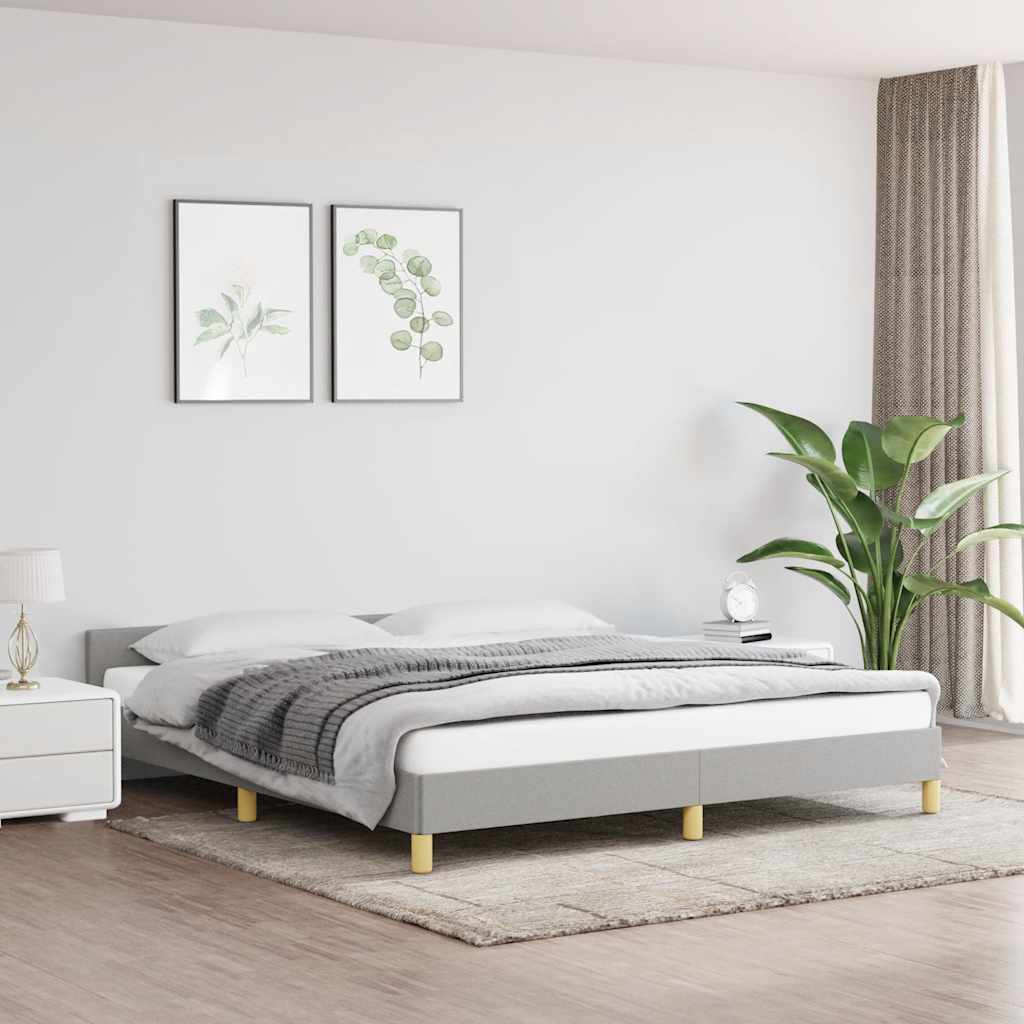 Vidaxl Rama Łóżka Bez Materaca, Jasnoszara, 160X200 Cm, Obita Tkaniną