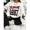 Womens Casual Oversized Round Neck Sweatshirt With 3D Letter Print Lightweight Comfort Fit