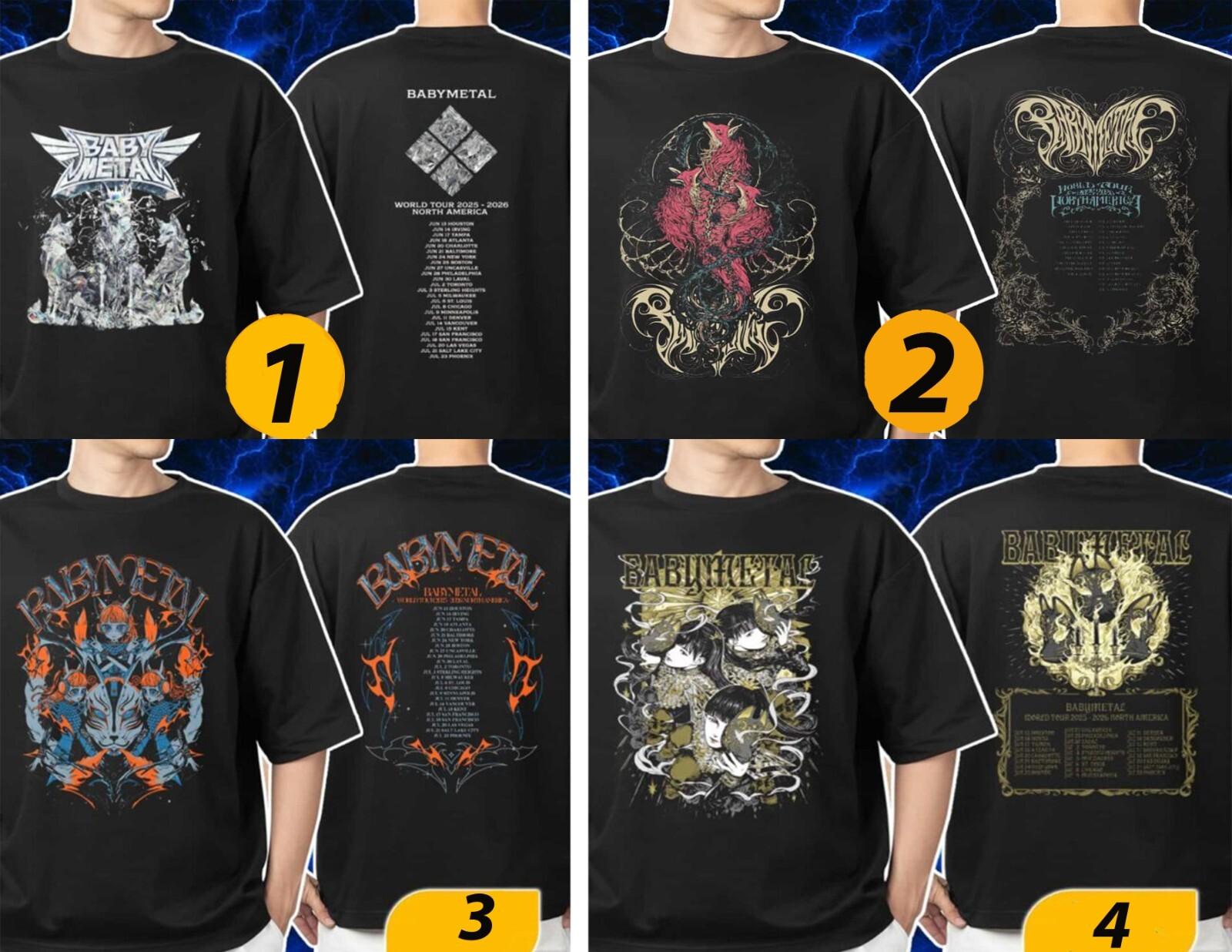 Tshirt! Babymetal World Tour 20262026 North American With Tour Dates L