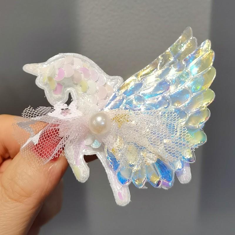 Clip para el pelo de unicornio con alas de ángel Accesorios para el pelo para niños Clip para el pelo de unicornio Clip lateral Clip para la parte posterior de la cabeza