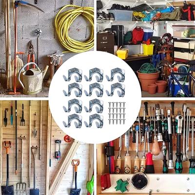 5Pcs Wall Hooks Metal Hanger With Screws Hang On The Wall Storage Organizers Tool Garden Bracket Rack Holder Home And Kitchen