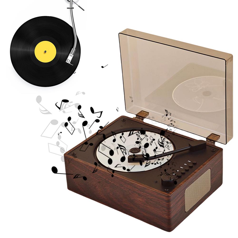 Retro CD Player Rechargeable Support CD BT USB 3.5mm AUX Portable CD Player Bluetooth-Compatible 5.0 Desktop CD Player for Phone