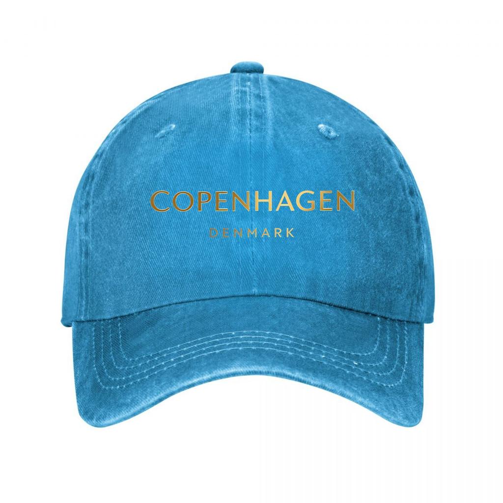 Retro Unisex z Stylowym Nadrukiem Słowa KOPENHAGA Regulowany Rozmiar Idealny na Zewnątrz Prana Czapka z Daszkiem