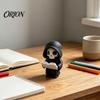 Black And White Skull Decor Dark Style Halloween Ornament, Mini 3D Printed Hooded Compact Desk Decoration Exquisite Details Sculpture, for Bookshelf