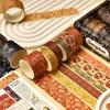 Lot de 12 Rouleaux de Masking Tape Washi Design Exquis Style Vintage DIY Rouleaux de Ruban Décoratif Motif Décoratif Emballage Cadeau Ruban Artistique