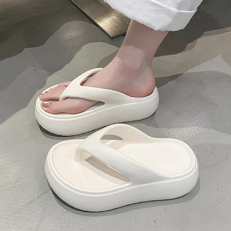 Fashion Summer Eva Platform Flip Flops for Women 2025 Non Slip Clip Toe Beach Slippers Woman Comfortable Thick Bottom Slides Sandals