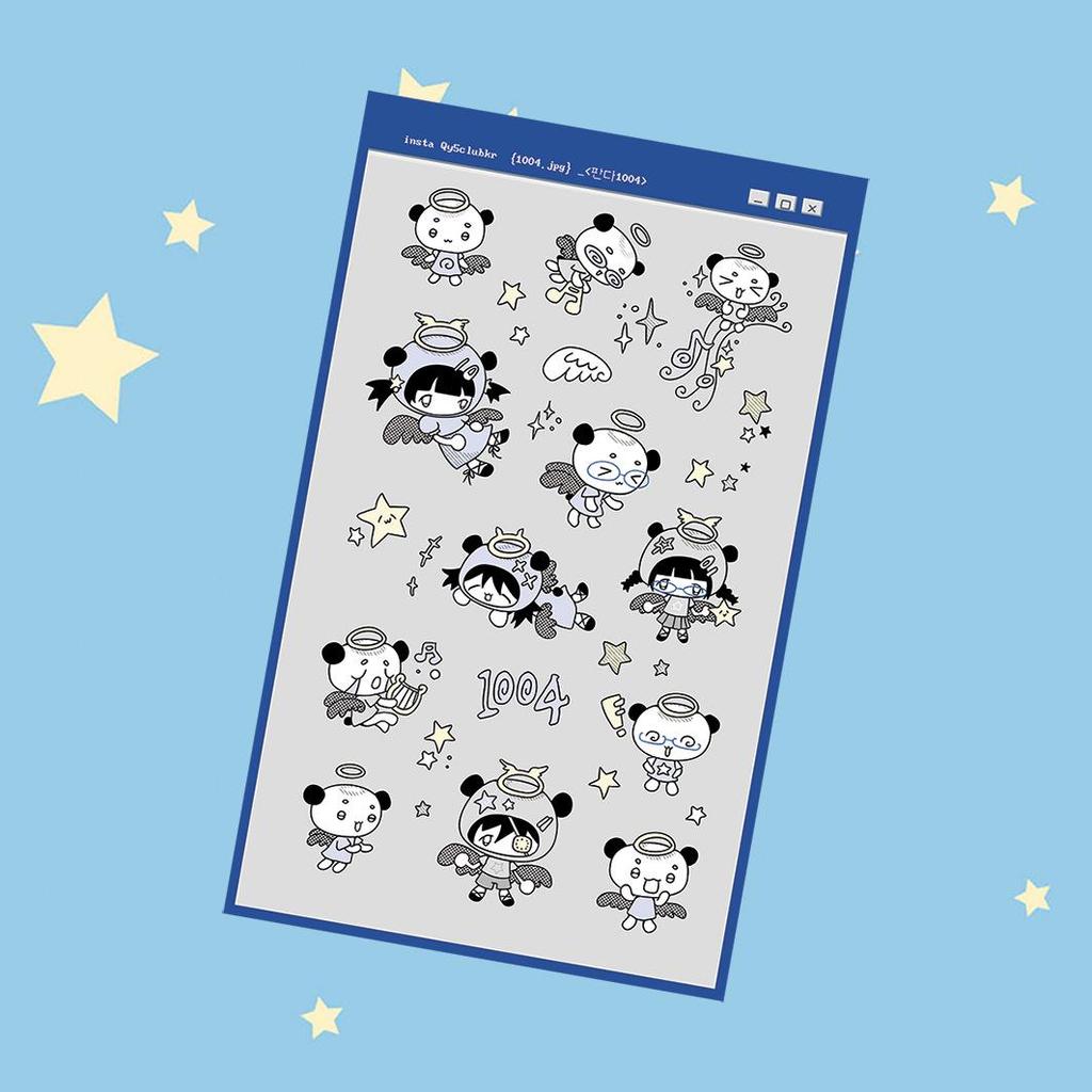 Korean Retro Summer Girl Stickers: Cute Cartoon Guka DIY Creative Set