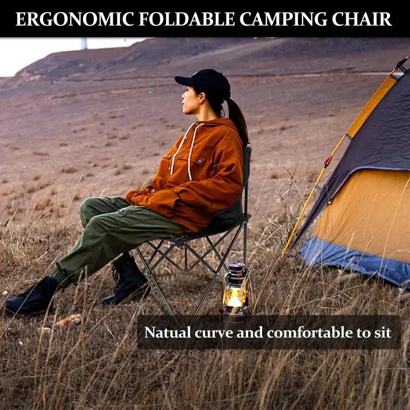 Outdoor Foldable Chair Camping Chair with Side Pocket Picnic Oxford Cloth Chairs Portable Beach Fishing Chairs Camping Chairs