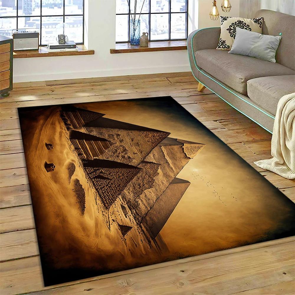 Ägyptische Pyramide Berühmte Architektur Teppich Teppich für Zuhause Wohnzimmer Schlafzimmer Sofa Fußmatte Dekor, Kinderbereich Teppich Rutschfeste Bodenmatte