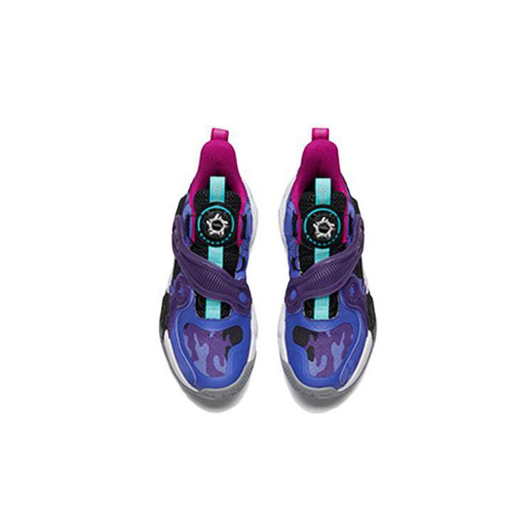 Anta Youth  Shape 2.0 Comfortable Durable Basketball Shoes Kids Sneakers Black Purple 312231115-9