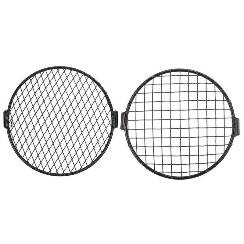 

Motorcycle Headlamp Mesh Grill Cover Protector Square Metal Retro Style Rhombus
