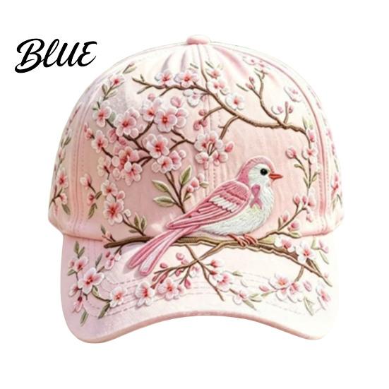Frühling Sommer Hut Baseballkappe für Damen Stickerei Blumen Vogel Muster Hut Natur inspiriert Lässig Verstellbare Passform Gartenarbeit Sonne Draußen
