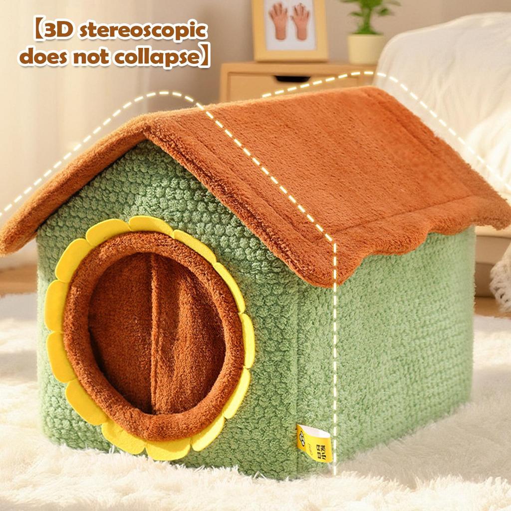 Pet House Removable Washable Shelter Removable Washable Kitten Bed Cave For Kittens Small Pets Play Corner Winter Christmas Cold