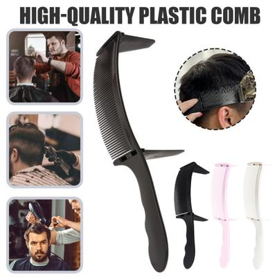 2Pcs Barber Haircut Fade Comb Professional Curved Positioning Blending Clipper Comb Men Women Hair Trimming Comb Hairdresser Tools