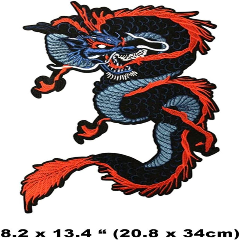 Embroidery Sew on Patches 6.6*7.2cm Black Dragon Sew Iron on Patch   for DIY Costume