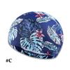 Adults Leaf Print Swimming Cap Ear Protection Non Slip Summer Pool Beach Swim Hat