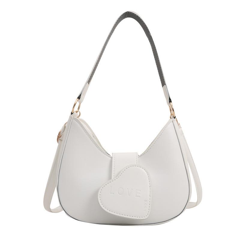 

Трендовая сумка на одно плечо в форме сердца Женская Зимняя Новая Мода Уличный Стиль Сумка через плечо белый