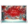 Mocsicka Merry Christmas Background Photography House Small Bell Snowflake Xmas Tree Decorations Party Backdrop Photocall Banner
