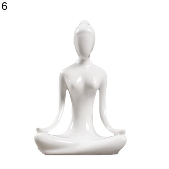 

Креативная ручная работа, обтекаемая керамическая буддийская статуэтка для занятий йогой в сидячем положении для гостиной 6