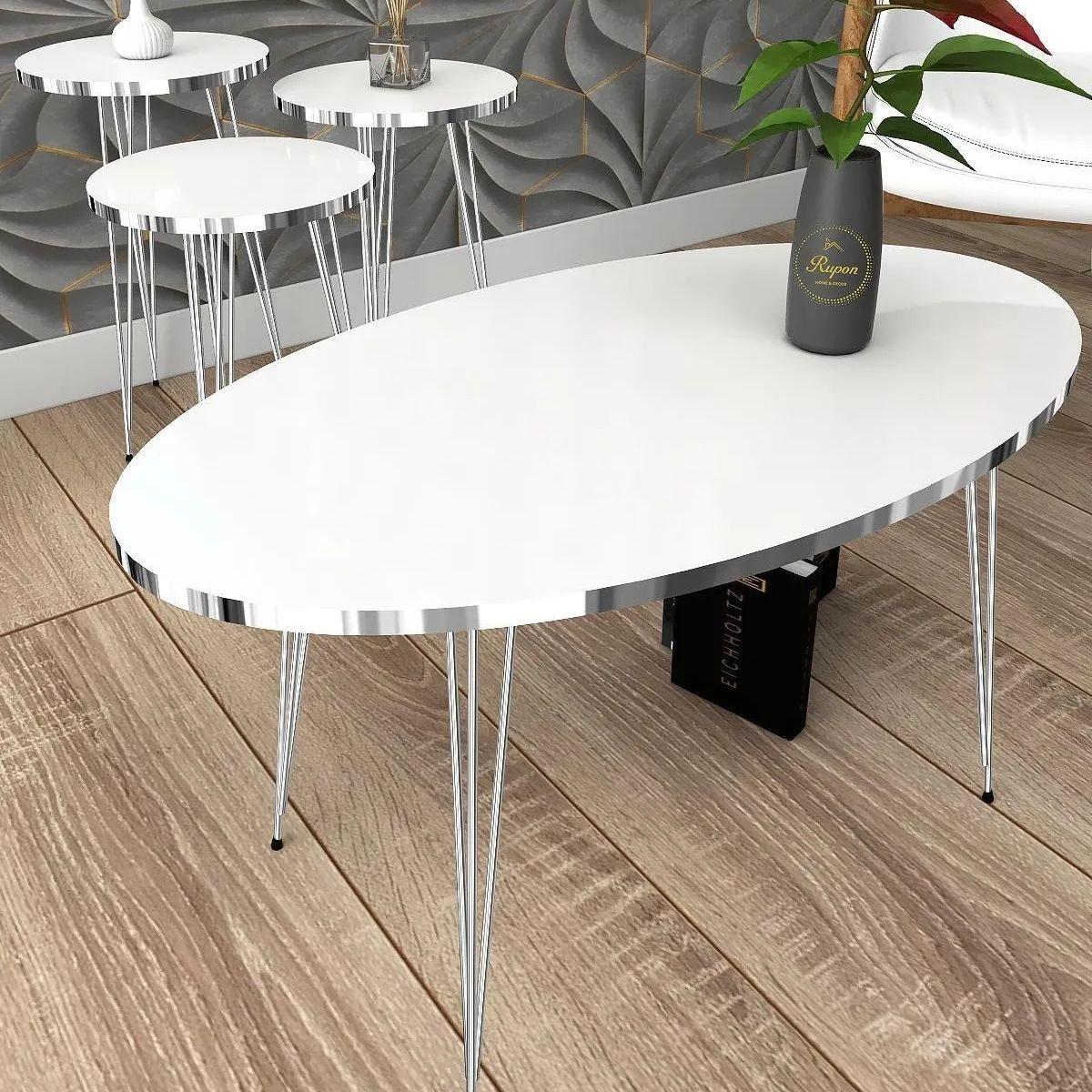 

Декоративные журнальные столики и набор столов Современный скандинавский дизайн Серебристо-белые металлические ножки Аксессуары для украшения дома