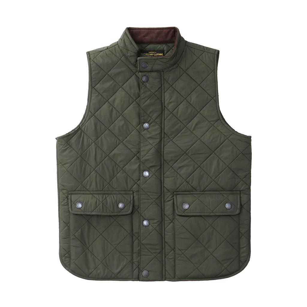 Replica Quilted Cotton Vest for Men American Retro Casual Solid Color Stand Collar Diamond Pure Cotton Work Vest Jacket