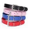 Pet Dog Collar Adjustable PU Leather Buckle Cute Crystal Cat Collar Necklace For Puppy Cats Kitten