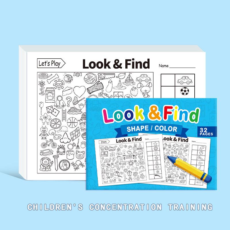Kindergarten Observation Skills: Fun Find  Color Game Book синий