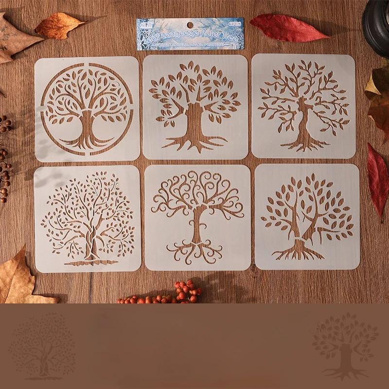 6pcs/set Floral Butterfly Stencil Templates for Scrapbook Wall Small Creative Design DIY Decor Stencils for Painting and Decor