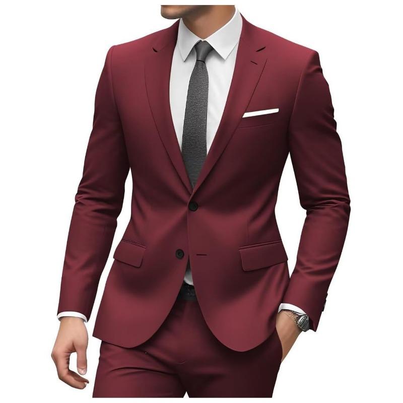 Herren Weiß Formell 2-teiliger Anzug Sakko und Hose