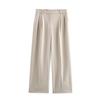 TAOP&ZA Women's Spring/Summer Double-Breasted Suit Jacket with Wide-Leg Pants - Commuting Style 