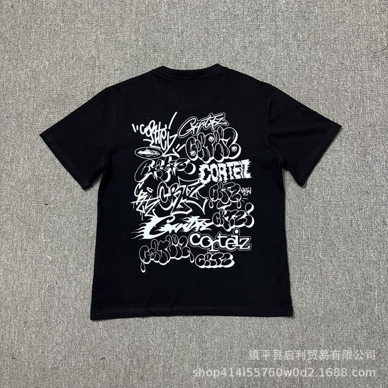 New High Street Corteiz Alcatraz Fun Letter Print Men's and Women's Casual Short Sleeve T-Shirt