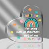 [2D Flat] [2D Flat] 1pc Heart-Shaped Acrylic Ornament: Featuring a Rainbow And Puzzle Design, It Expresses Warm Gratitude And Brings a Lively Healing 