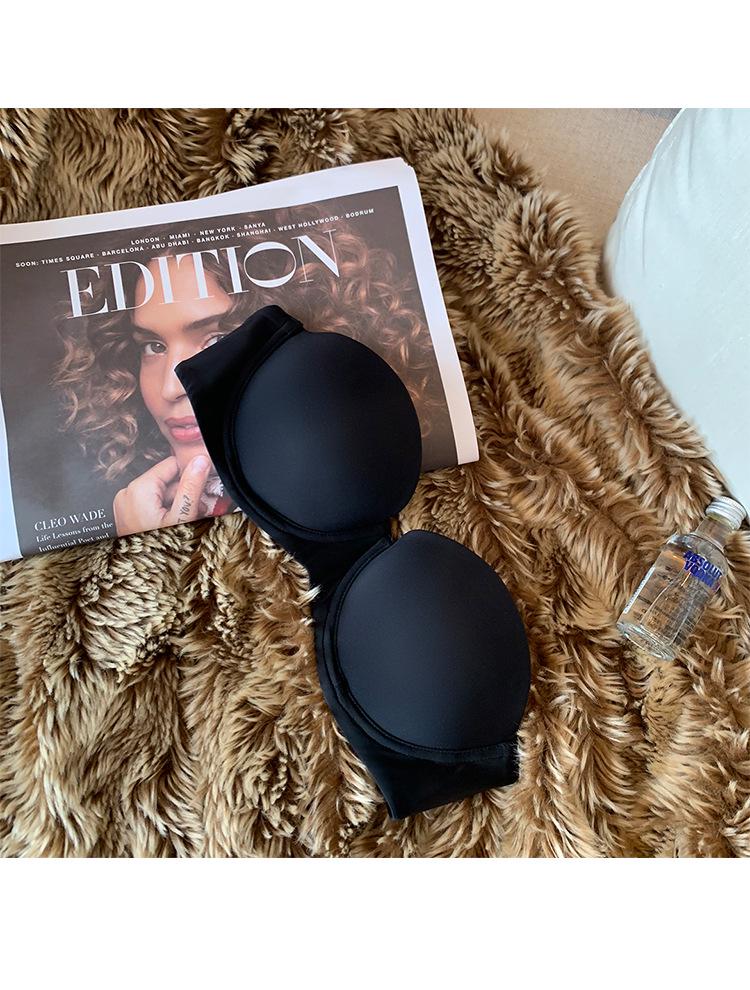 Damen trägerloser BH: Sexy, Glatt, Verstellbar, Weicher Bügel, Halbschalen-Design für kleine Brust.