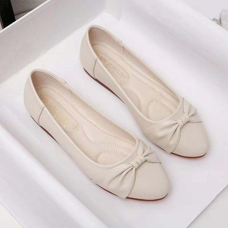 

Autumn new single shoes women s soft-soled soft leather Doudou shoes versatile shallow mouth shoes non-slip flat shoes 41