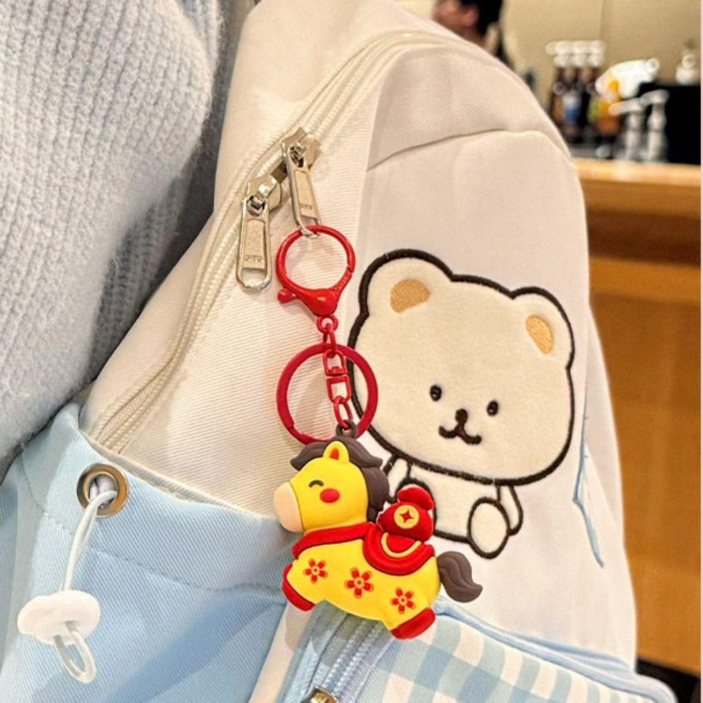 Jahr des Pferdes Pferd Schlüsselanhänger Cartoon Pferd Design Schlüsselring Tierkreis Pony Schlüsselanhänger Neujahrsgeschenk